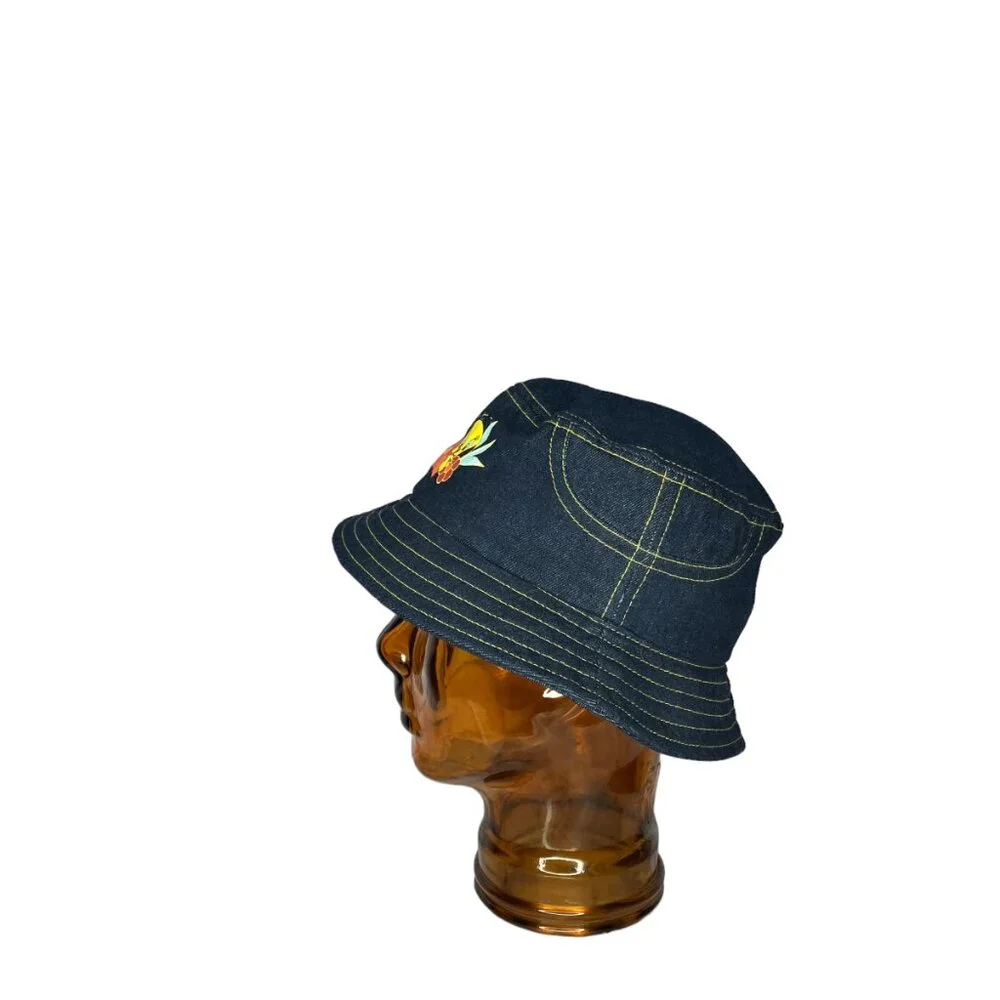 Y2K Vintage 2000 Looney Tunes Youth Girls 7-14 Denim Jean Tweety Bird Bucket Hat